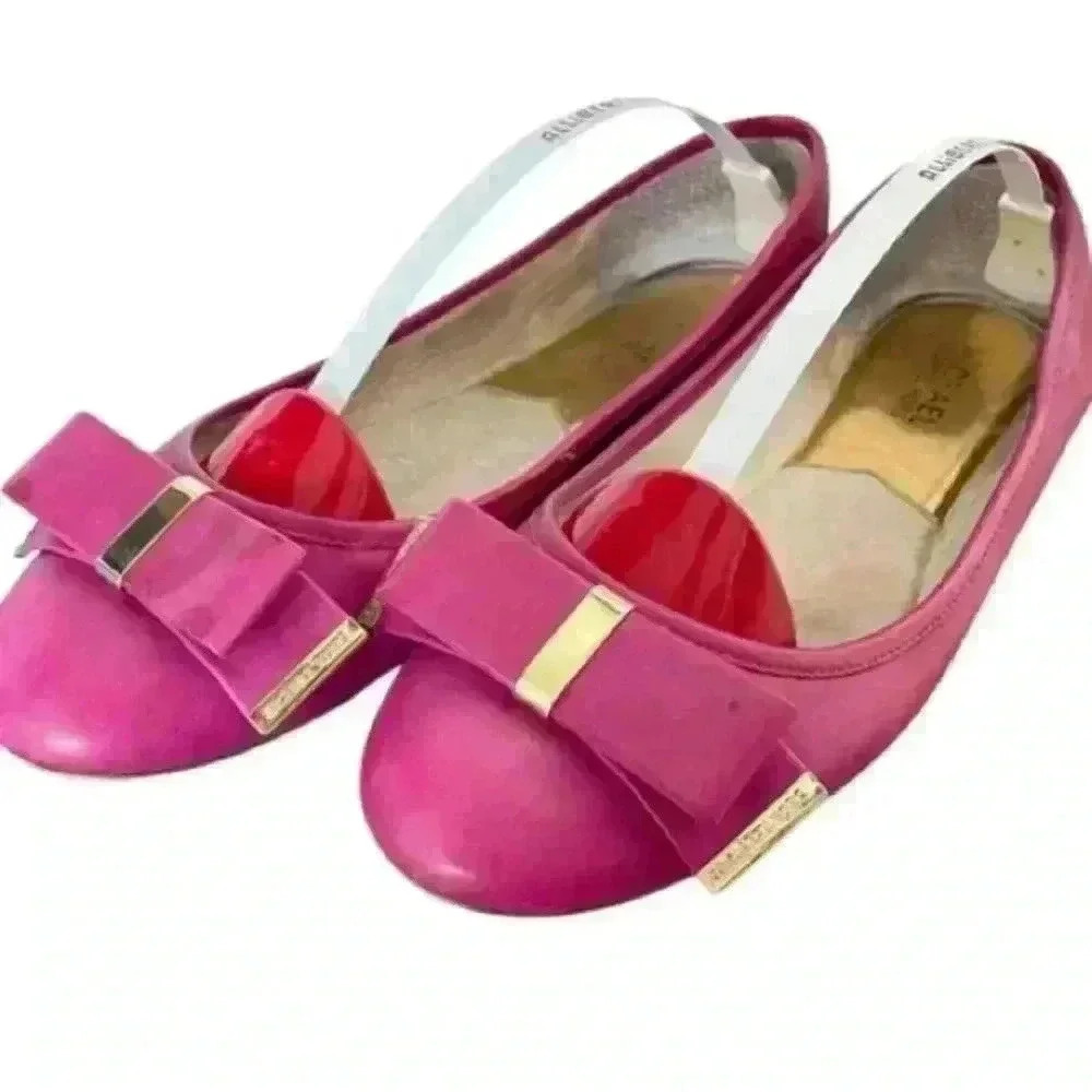 MICHEAL KORS FUSHIA MAUVE DELPHINE BALLET SHOES SIZE 40 GENUINE LEATHER